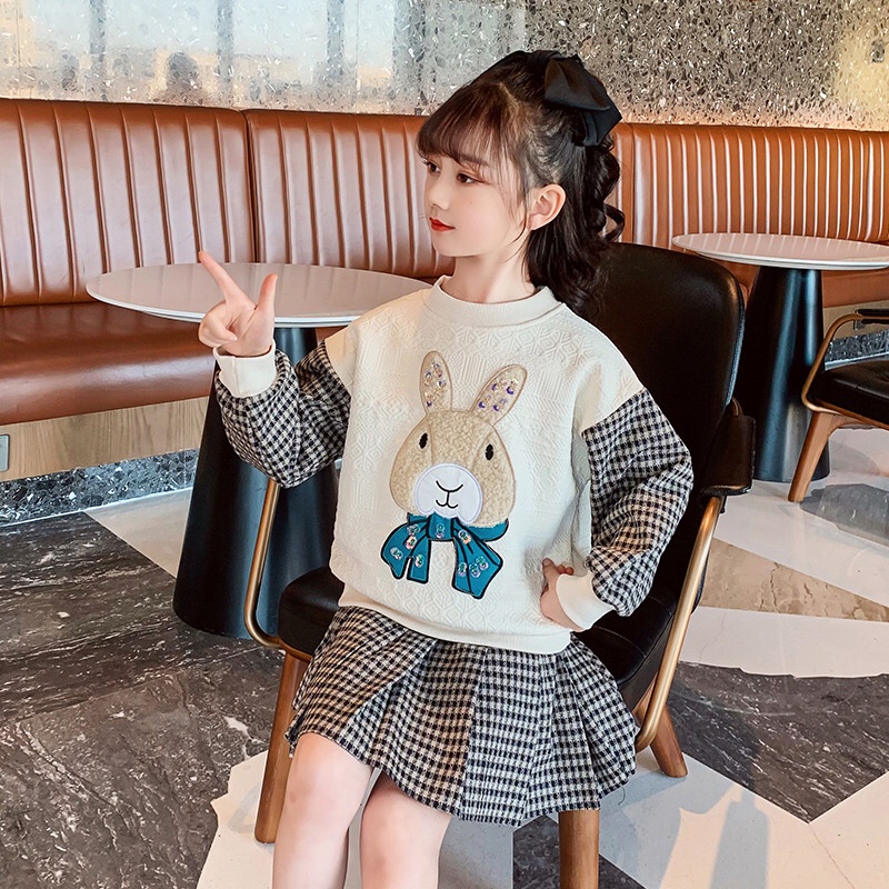 (LOLI-JKT) BS-379 STELAN ANAK CEWEK RABBIT ROK CELANA BAHAN TEBAL SIZE 120-170