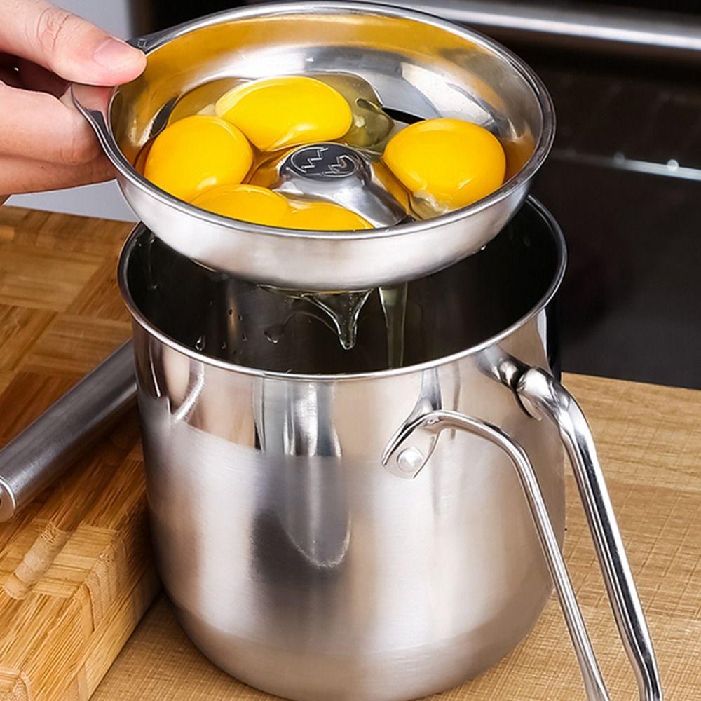 【 ELEGANT 】 Pemisah Kuning Telur Putih Makan Dapur Stainless Steel Divider Alat Saringan