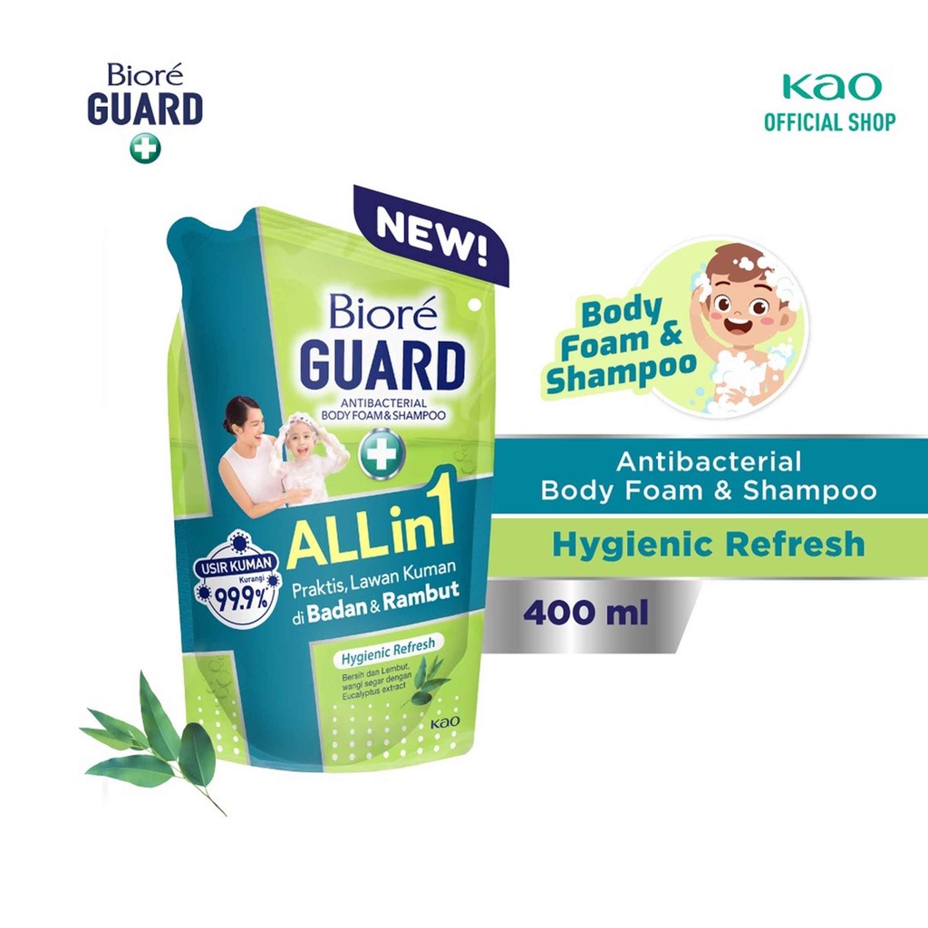 Body Foam &amp; Shampoo * BIORE Guard All In 1 * Hygienic Refresh * 400ml