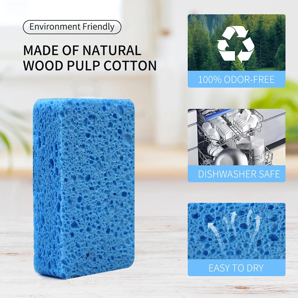 Alat Cuci Gadget Pulp Spons Menghilangkan Karat Scouring Pad Minyak Cuci Piring Peralatan Makan Dapur Degreasing Kompor Tahan Lama Magic Wipe Cloth Super Absorbent