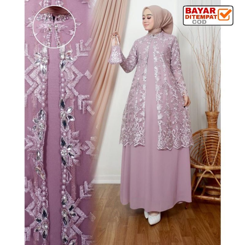 Gamis Brukat Terbaru ARRAYYAN FASHION Yasmin Dress Abaya Kebaya Jumbo Premium Pesta Kondangan Wisuda