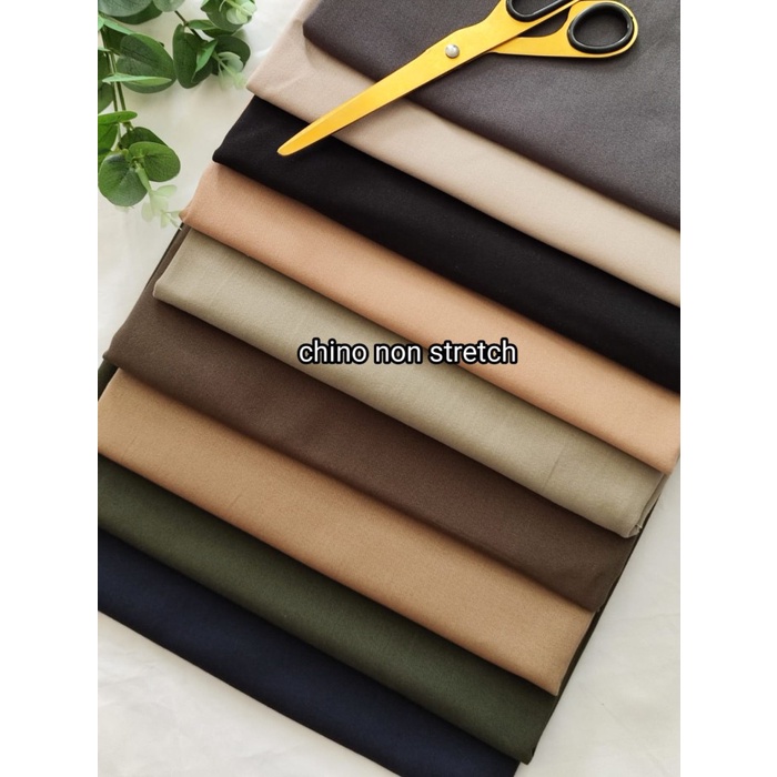 Kain Kain Chino Twill Non Stretch Premium Meteran Wholesale Full Katun Happ