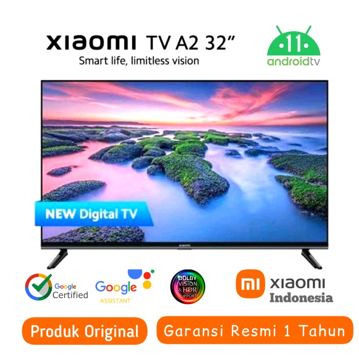 XIAOMI Mi TV A2 32&quot; Inch Smart HD Dolby Audio Android TV Garansi Resmi 1 Tahun - Support TV Digital ORI GARANSI RESMI