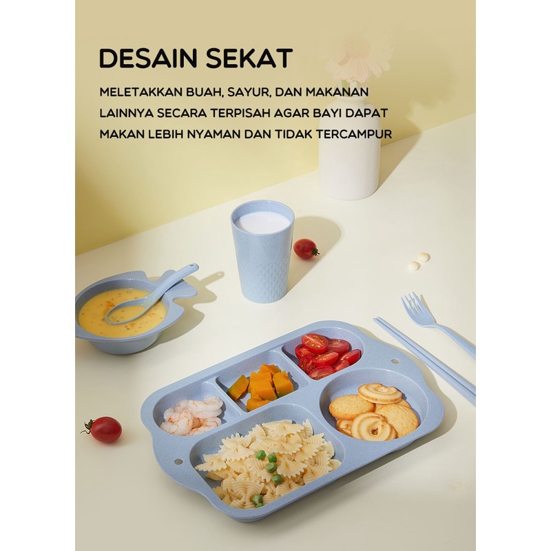 Piring Makan Set Anak Tableware 6 in 1 Piring - Bonbox BTW60