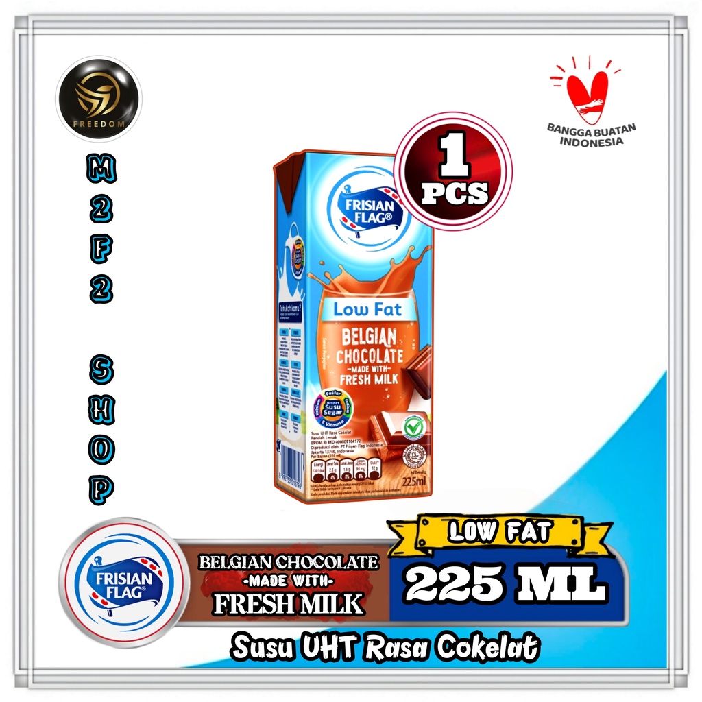 

Susu Bendera Frisian Flag Purefarm Low Fat Belgian Chocolate | Cokelat Kotak UHT - 225 ml (Kemasan Satuan)