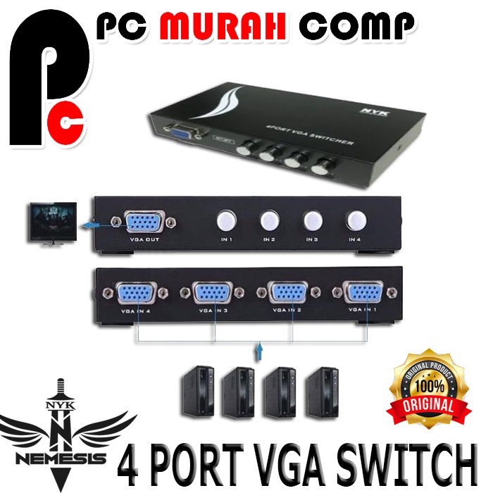 VGA SWITCH 4 port HD 1920 X 1440