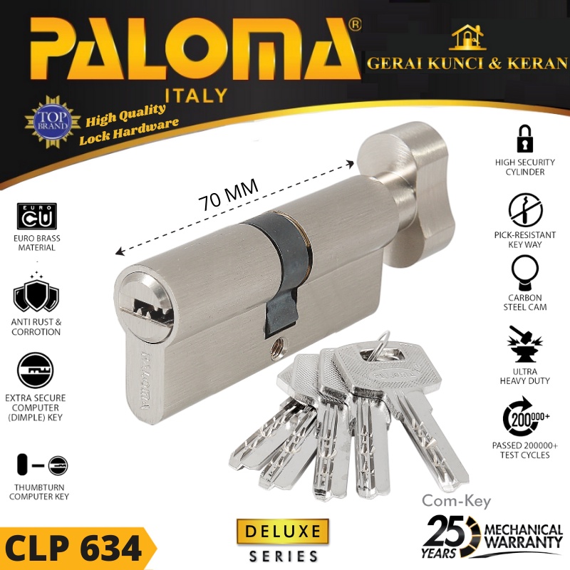 Knob Cylinder KUNCI PALOMA CLP 634 DELUXE KC-CK 70MM - Computer Key