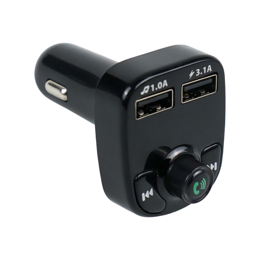 Jinserta Bluetooth Audio Receiver FM Transmitter USB Charger - E0293 - Black