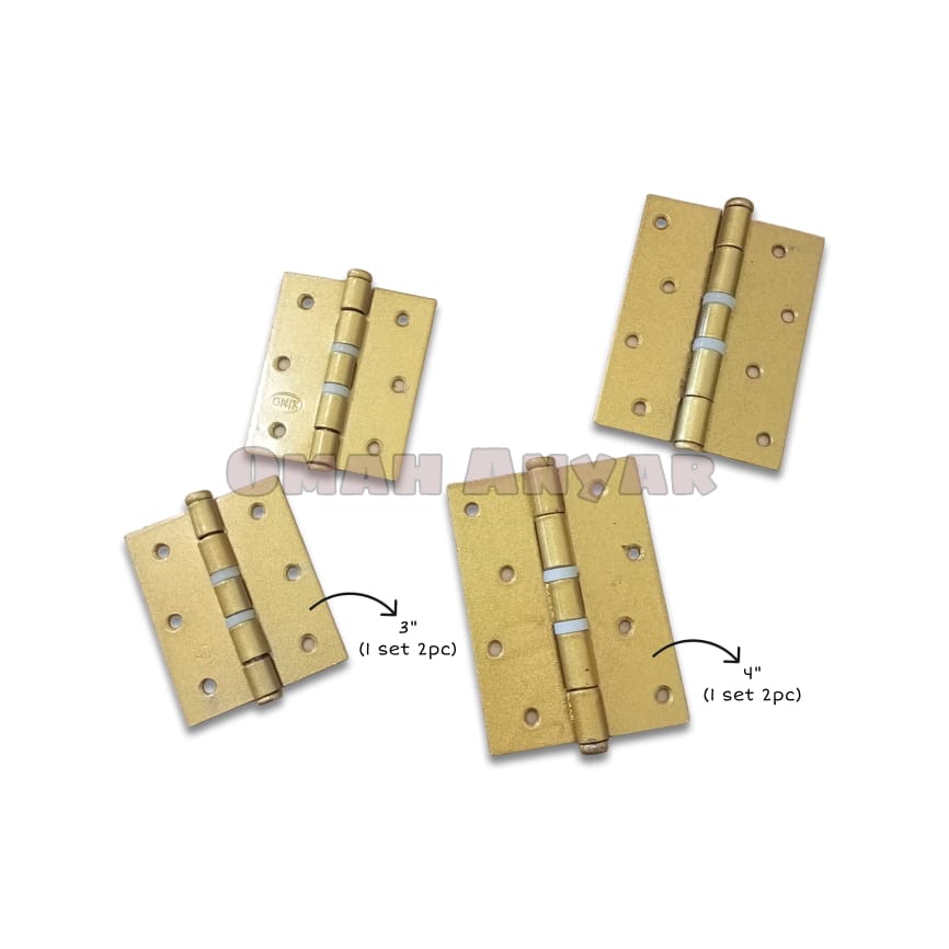 Engsel Pintu Jendela Proyek Tipis Rumah Solid Brass Hinges Chrome KING MURAH OBRAL