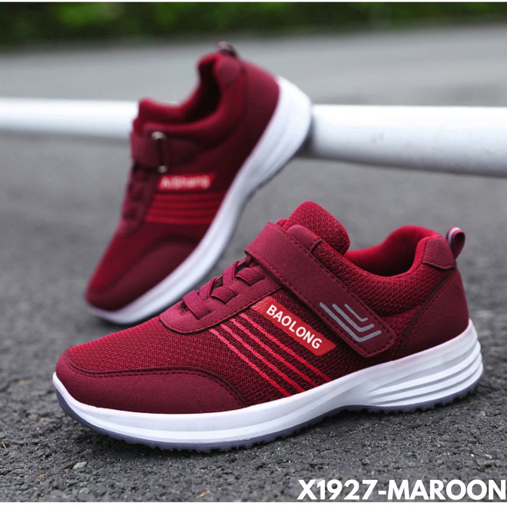 SNEAKERS WANITA SEPATU MODEREN VELCRO KECE SEKOLAH KERJA BAHAN MESH COMBI RUBBER IMPORT 1927