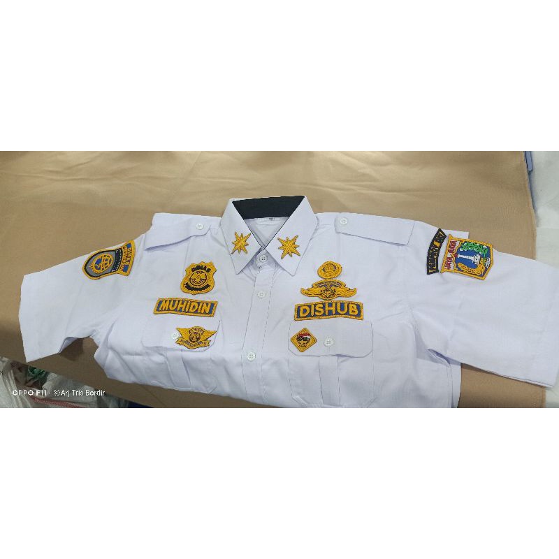 Kemeja Putih Dishub + Atribut Timbul