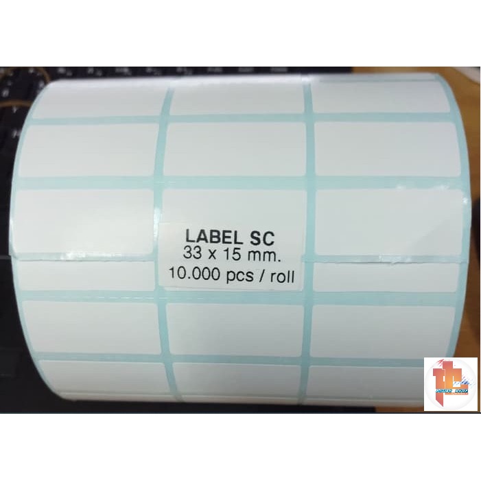 

LABEL BARCODE 33x15 (3 LINE) KERTAS STICKER LABEL SEMICOATED 33x15