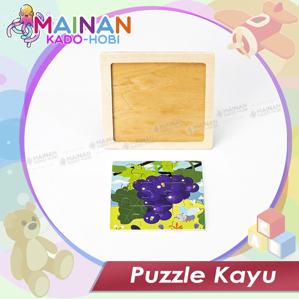 MAINAN ULANG TAHUN ANAK EDUKASI MINI PUZZLE KAYU KNOB