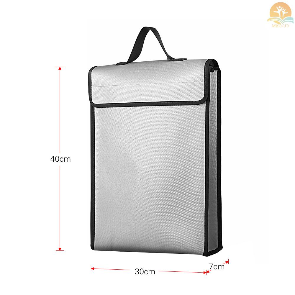 [MMOI] Tas Dokumen Tahan Api Bahan Silikon Cair Tahan Air Peredam Panas1200℃ Tas Brankas Berkapasitas Besar Tahan Api Untuk Tempat Penyimpanan Dokumen Tablet Paspor File Cash