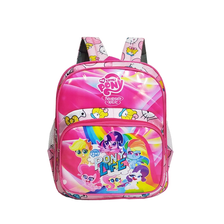 TAS SEKOLAH ANAK PEREMPUAN TK / PAUD KARAKTER LITTLE PONY RANSEL MINI / TAS NGAJI ANAK CEWEK FREE BANDO LED DAN PENSIL