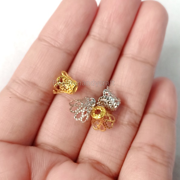 25 PCS SPACER MUTIARA/ CANGKANG MAHKOTA BUNGA