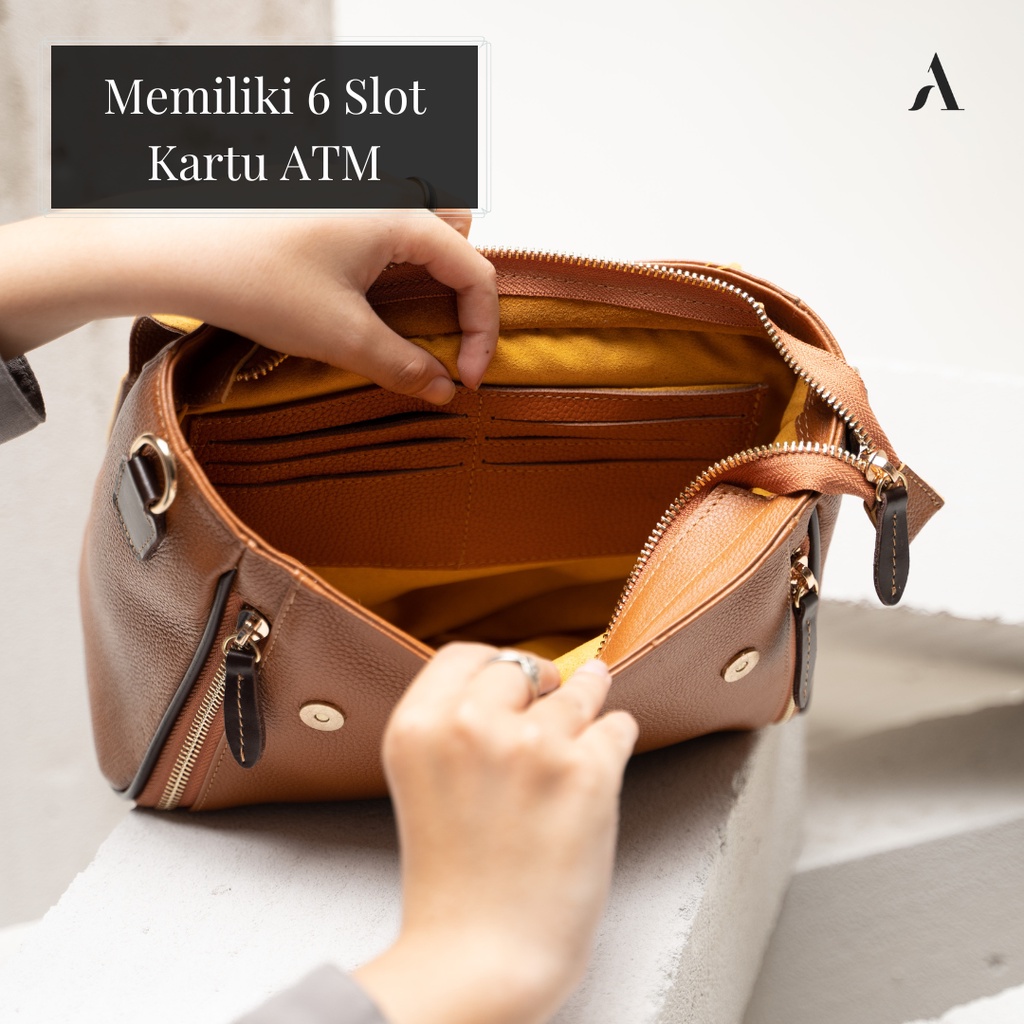 Tas Wanita Slingbag Shoulder PAMELA Bag Terbaru Bahan Kulit Sapi Asli 100% Original Bergaransi