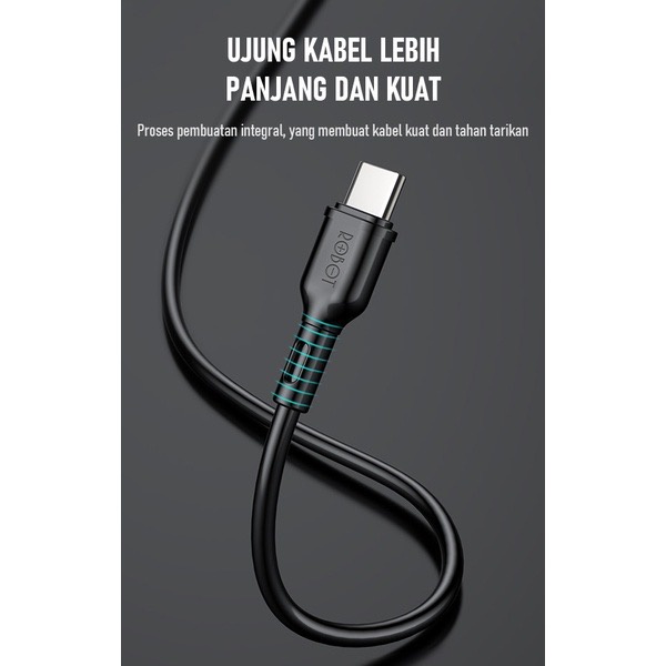 Kabel Data RBC100 RBC100S USB C Type C Fast Charging Sync Data 2.4A