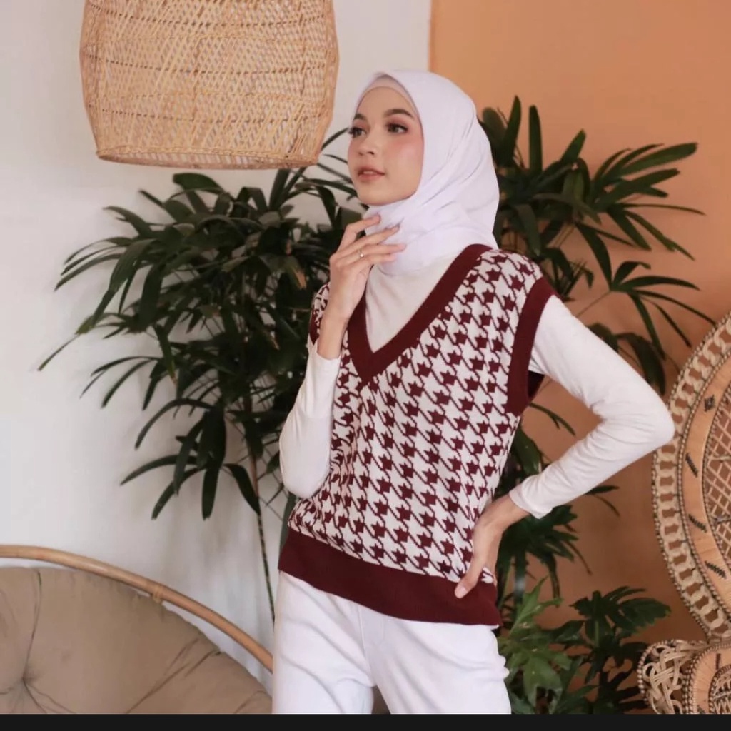 BEST SELLER!!! JENNIE VEST KNIT / ROMPI RAJUT / KOREAN STYLE RAJUT / ATASAN WANITA / ROMPI