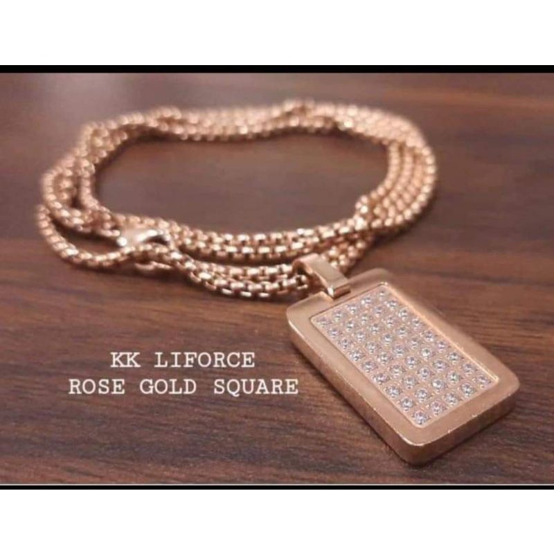 Promo # KKL Rose gold square | Kalung kesehatan Anti radiasi elektromagnetik