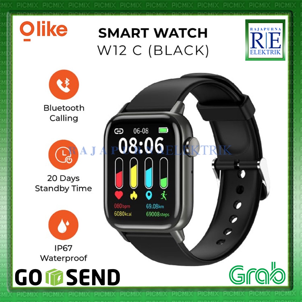 Olike Jam Tangan W12C Smartwatch Bluetooth Call Touchscreen IP67