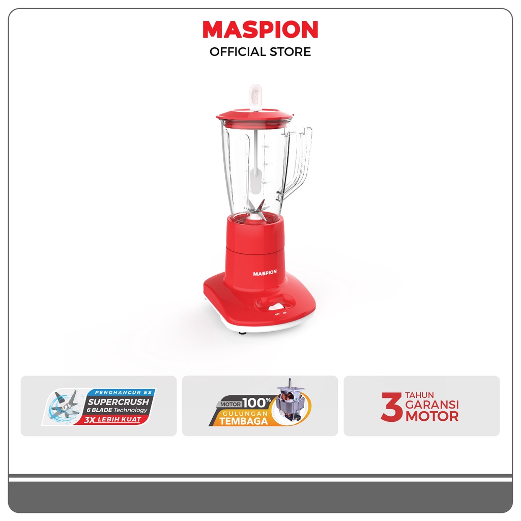 Maspion Pelumat Blender Plastik 1 Liter MT-1261 PL