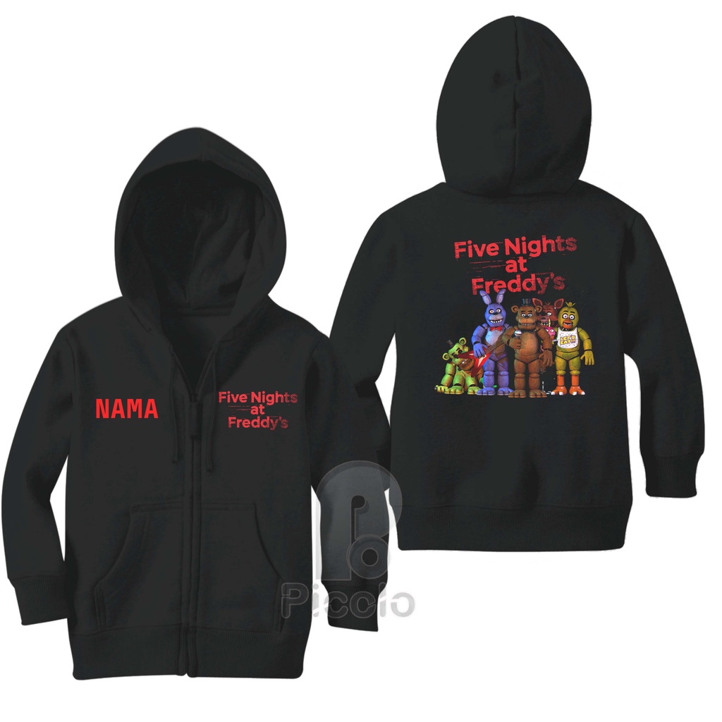 SWEATER HOODIE ZIPPER ANAK ANIME FIVE NIGHTS AT FREDDYS UNISEX (FREE NAMA)