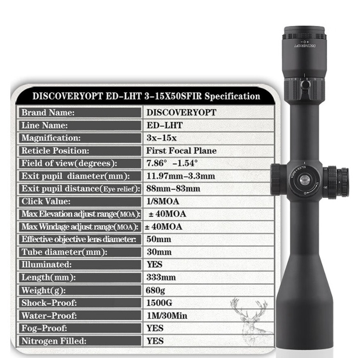 Teleskop Discovery ED-LHT 3-15x50 SFIR FFP