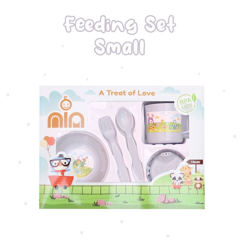 Feeding Set Nia Kecil | Set Alat Makan Anak Bayi | Perlengkapan Makan Anak