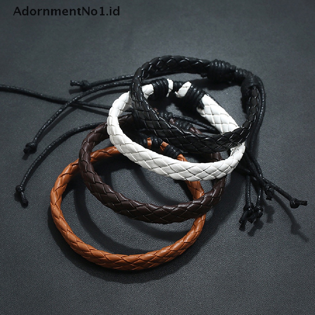 [AdornmentNo1] Braided Bracelet Gelang Kulit Warna-Warni Pria Wanita Hadiah Teman Mahasiswa [ID]