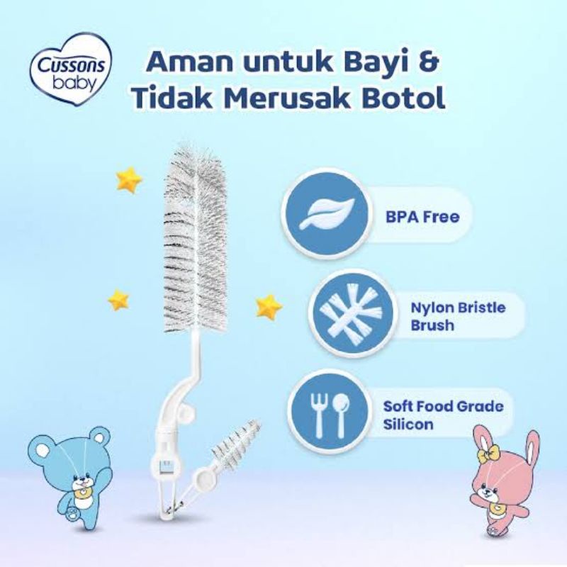 Cussons Baby Foldable Bottle Brush Rotary 360 - Cussons Bottle Nipple Brush 2in1 Rotary 360 Sikat Botol &amp; Dot Bayi - Cusson Sikat Botol Dan Dot Bayi