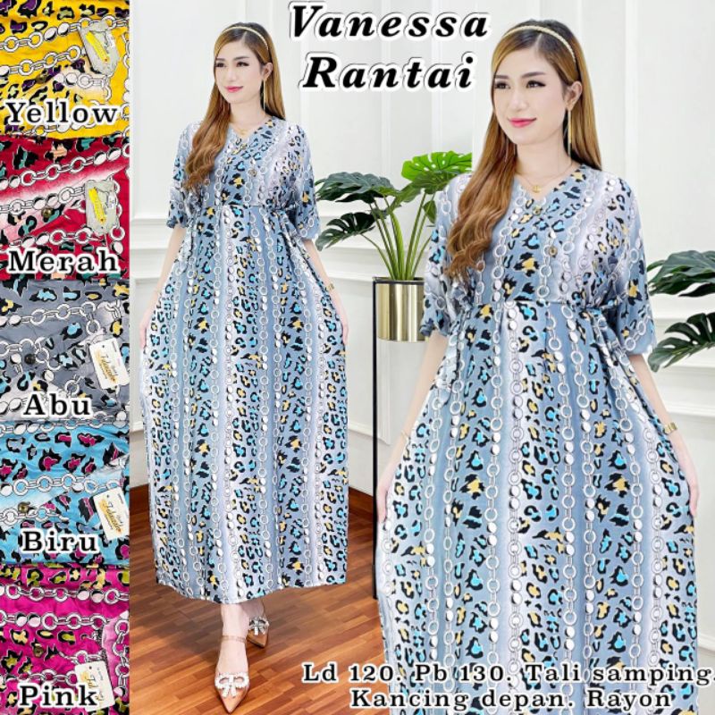 Daster Lowo Rayon Branded Viral Kekinian LD 120 Busui Resleting Depan Termurah