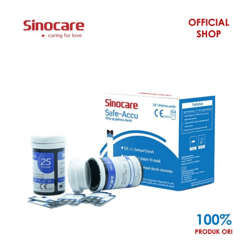 Sinocare Safe-Accu Strip Uji Gula Darah (50 Strip) Sinoheart