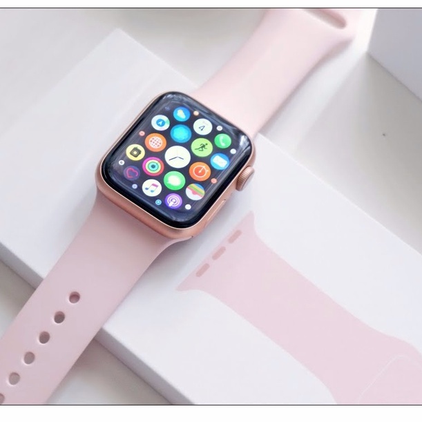 [INSTAN/COD] Strap rubber apple watch PINK SAND series 8 7 45mm 41mm 49mm ULTRA iwatch sport silicone tali jam karet iwo 40mm 44mm 2 3 4 6 5