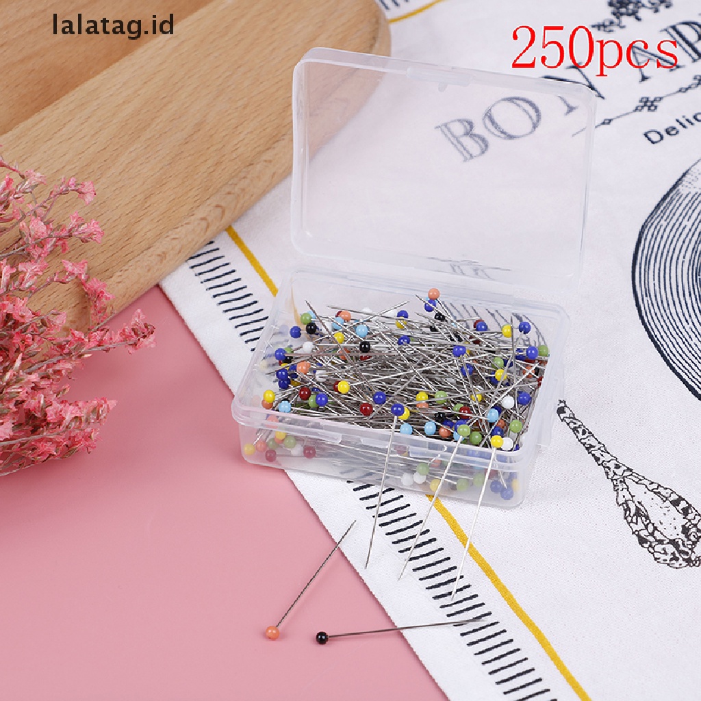 [lalatag] 250pcs/lot Jahit Lurus Dressmaking Pins Pearl Head Straight Quilg Pins [ID]