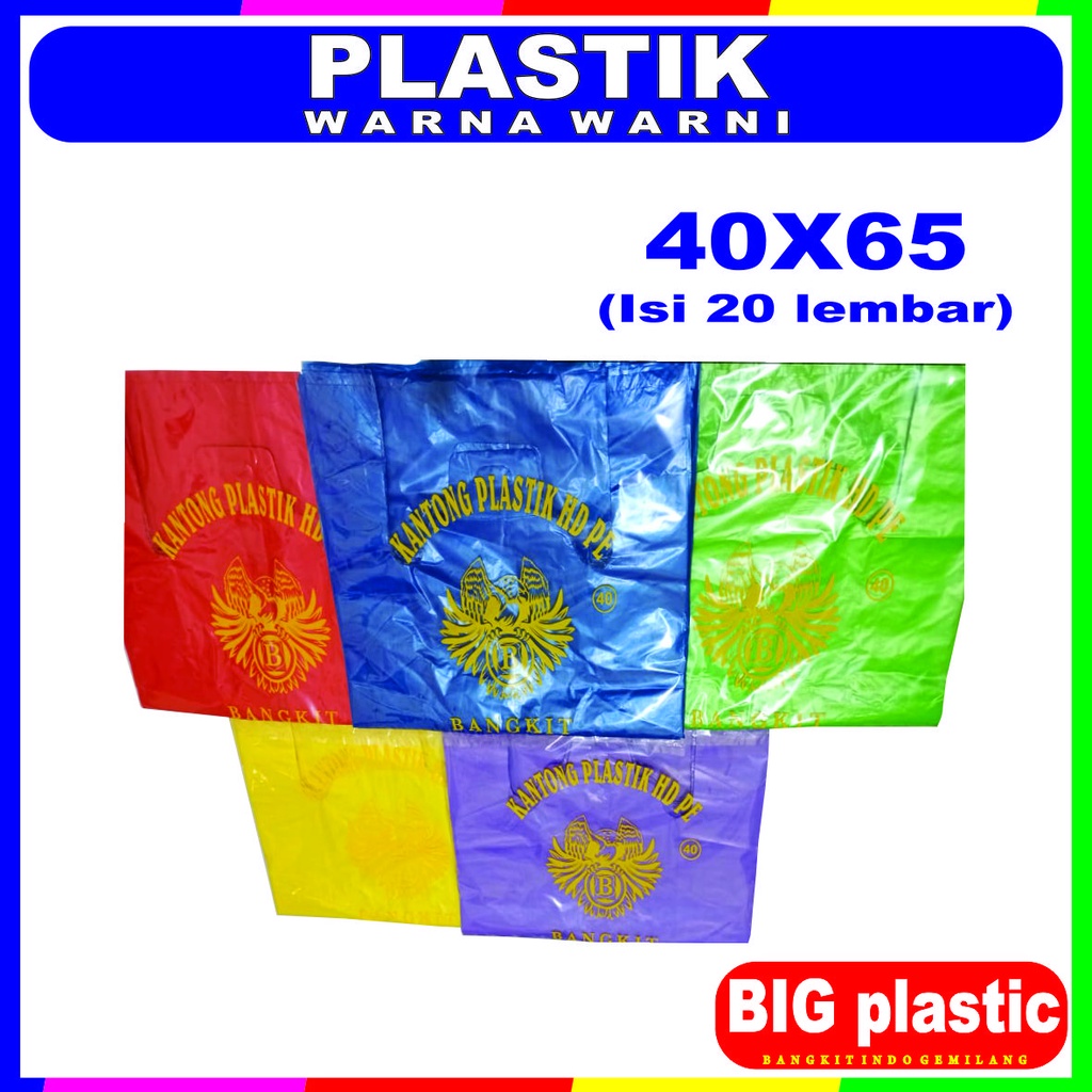 KANTONG PLASTIK KRESEK WARNA WARNI UK 40