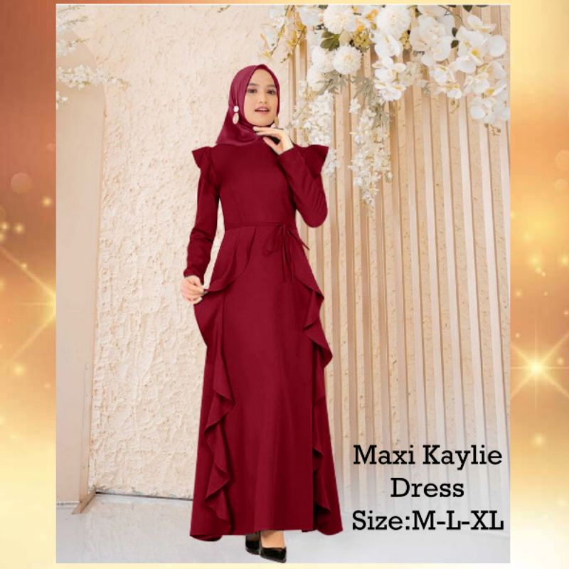 Pakaian Gamis Wanita Busui Terbaru Kekinian Model Kerutan/Maxi Kaylie Dress Size M-L-XL Matt Moscepe