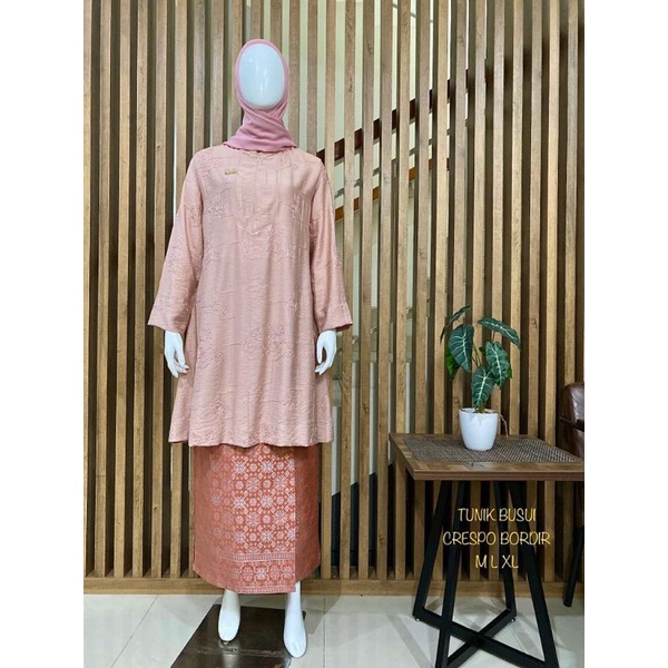 Terbaru , Tunik Sosialita Crespo bordir , Tunik Bordir cantik Original Kamari , Atasan Wanita.