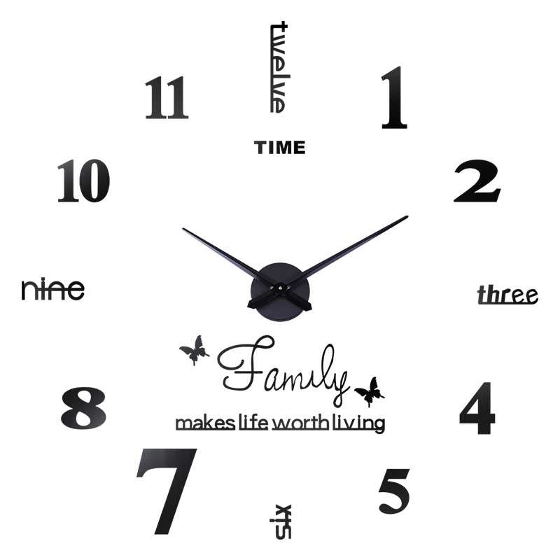 Taffware Jam Dinding Besar DIY Giant Wall Clock Quartz 100 cm - JM-01