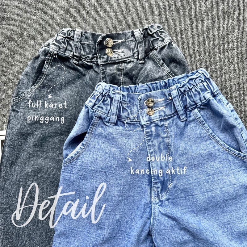 BOYFRIEND EVELINE // BF JEANS KARET KANCING DOUBLE