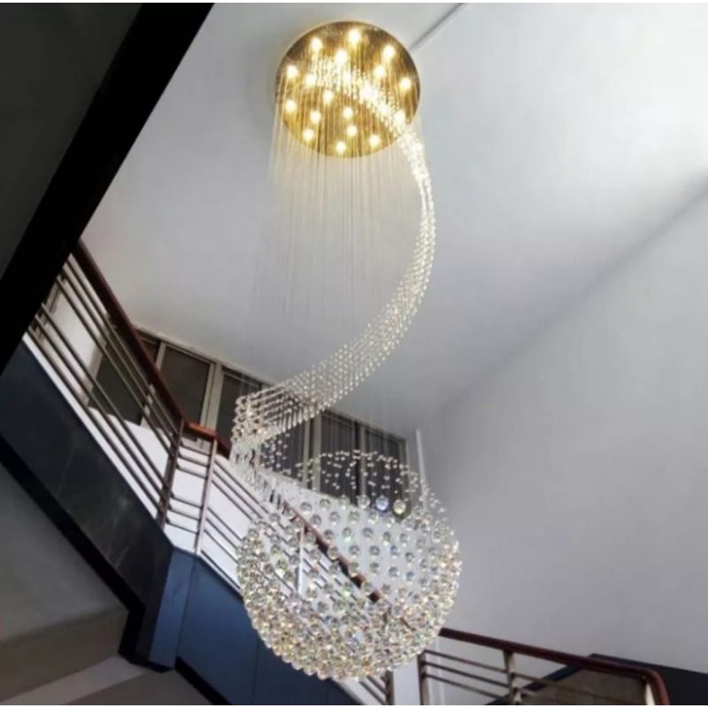 ⭐GARANSI PENGIRIMAN⭐LAMPU PLAFON KRISTAL LAMPU HIAS VOID LAMPU DEKORASI RUMAH MEWAH