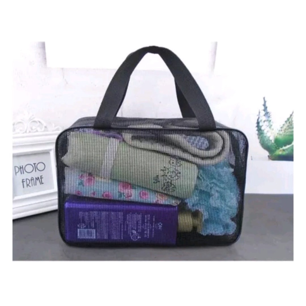 pouch bag jaring kosmetik  Organizer Mesh Toilet bag Renang