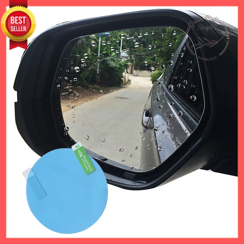 GOS -I315- Stiker Spion Kaca Mobil Anti Embun dan Air Waterproof - Sticker Bulat Kaca Spion Rainproof Waterproof 2 Pcs