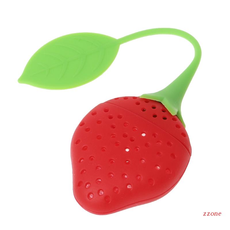 Zzz Saringan Daun Strawberry Silikon Lucu Herbal Spice Infuser Filter Diffuser