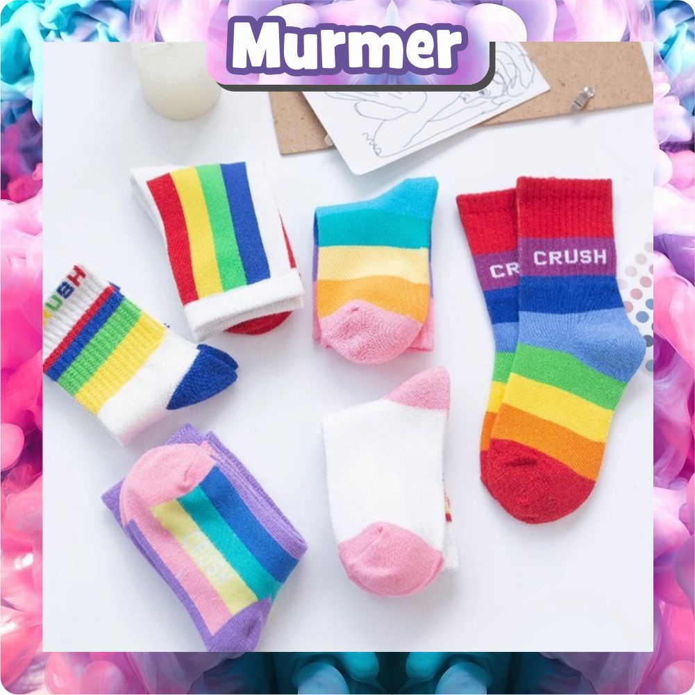 MurmerOfficial Kaos Kaki Anak Motif Rainbow Crush Kaus Kaki Bayi Lucu KK067