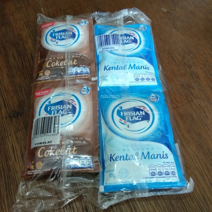 

Kental-Manis- Susu Skm Bendera Putih Dan Coklat Sachet -Manis-Kental