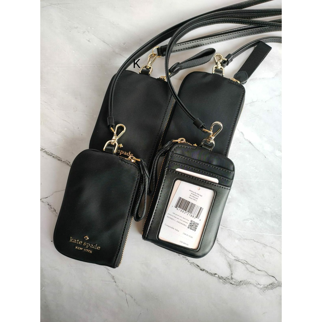

Lanyard Kate Spade Nylon Chelsea Black Cardcase Lanyard New Original