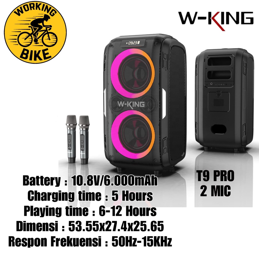Jual Speaker W-KING Karaoke T9PRO + 2 MIC Bluetooth Microphone Wireless ...