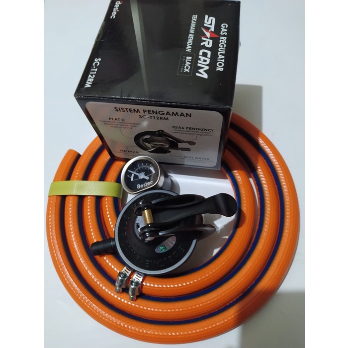 Regulator Regulator Modena Starcam Sc-T12Rm Selang Gas Lpg Modena 1000 Psi