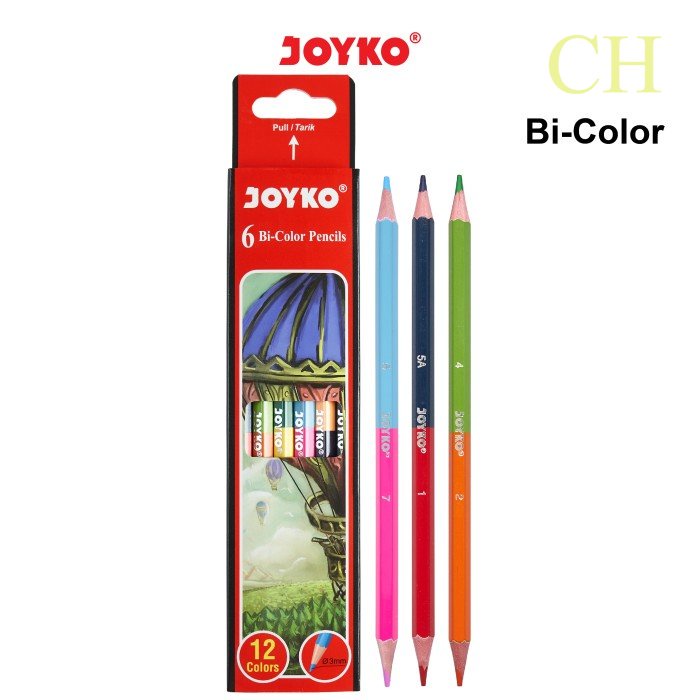 

Joyko Bi-Color Pencils Duo Color 2 Warna Per Pensil - 6 Bi-Colors